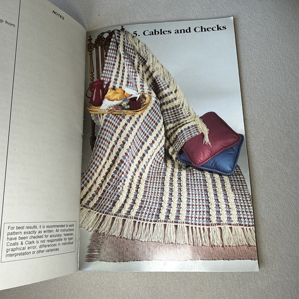 Vtg Rare Red Heart Easy Afghans to Knit or Crochet 1994 Bk 1406 Pattern Yarn DIY - Picture 13 of 14
